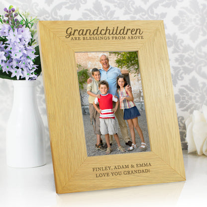 Personalised Grandchildren Are A Blessing 6x4 Oak Finish Photo Frame - MK&JD Gifts
