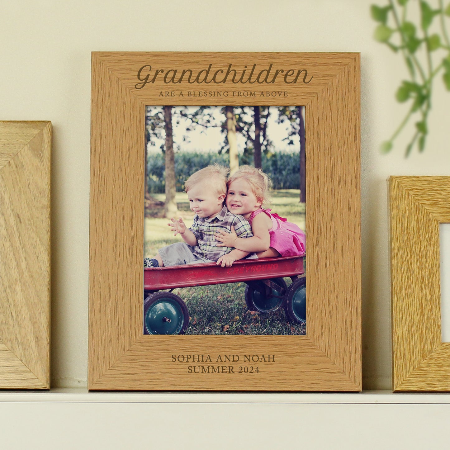 Personalised 'Grandchildren are a Blessing' 5x7 Oak Finish Photo Frame - MK&JD Gifts