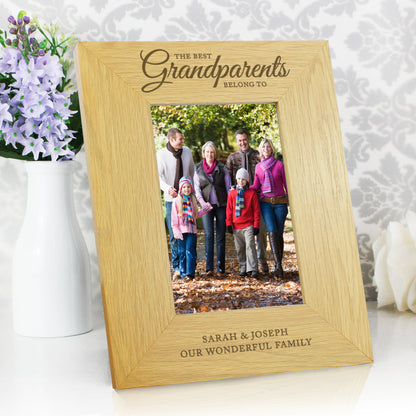 Personalised The Best Grandparents 6x4 Oak Finish Photo Frame - MK&JD Gifts