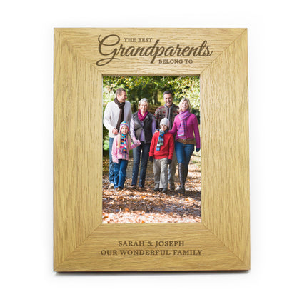 Personalised The Best Grandparents 6x4 Oak Finish Photo Frame - MK&JD Gifts