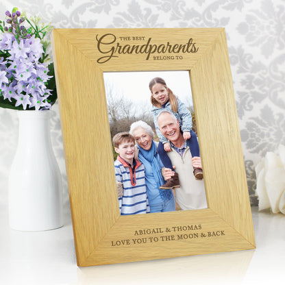 Personalised The Best Grandparents 6x4 Oak Finish Photo Frame - MK&JD Gifts