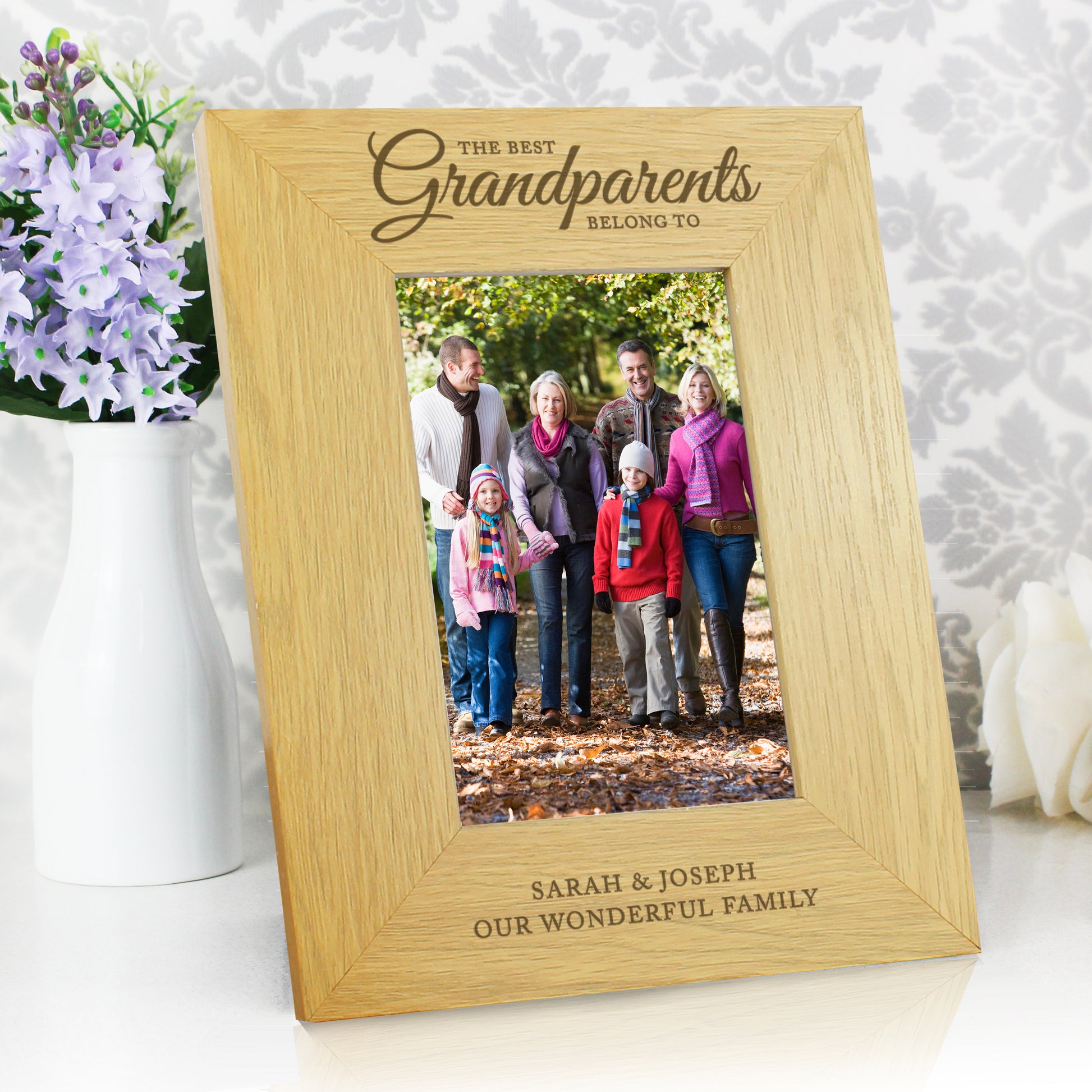 Personalised The Best Grandparents 6x4 Oak Finish Photo Frame - MK&JD Gifts