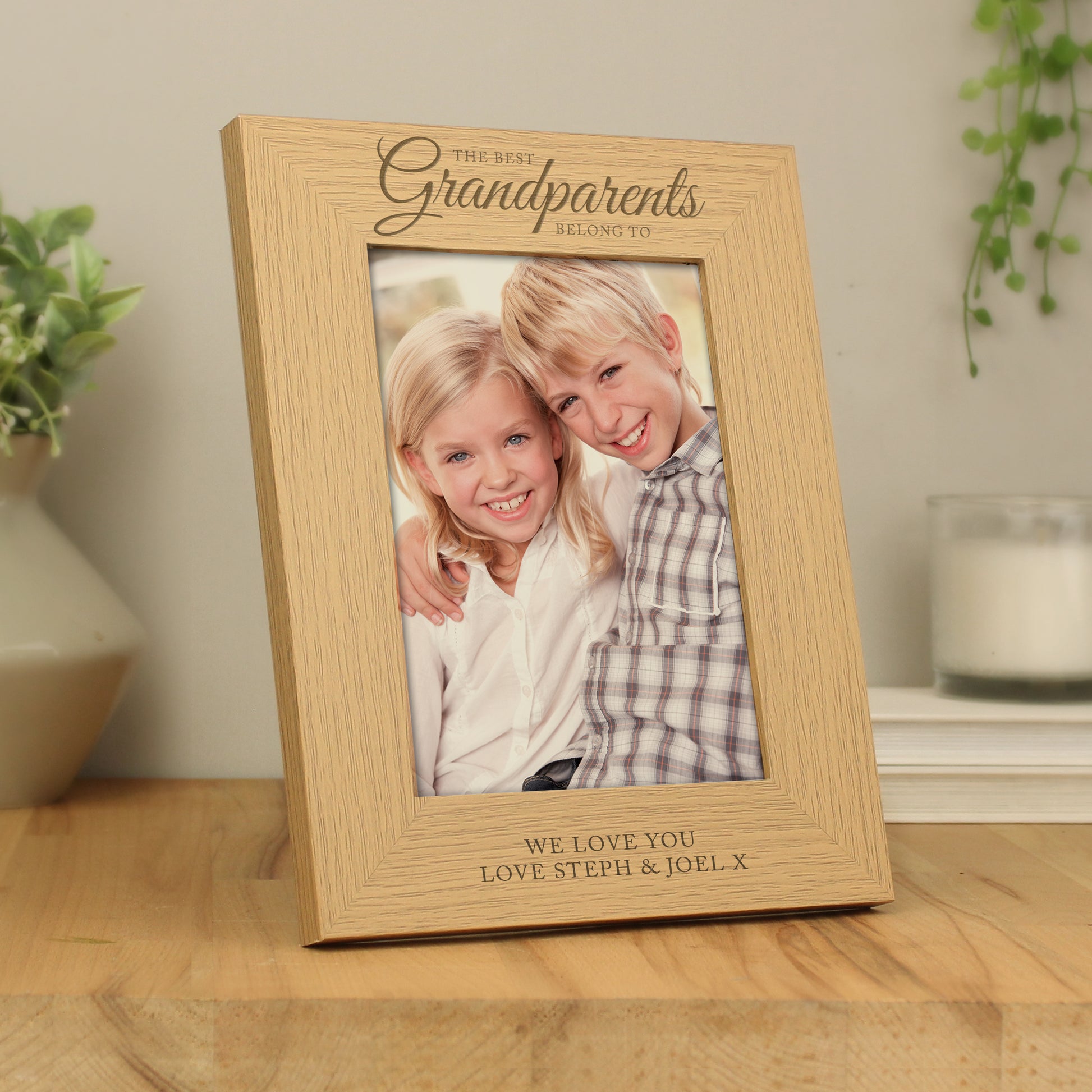 Personalised 'The Best Grandparents' 5x7 Oak Finish Photo Frame - MK&JD Gifts