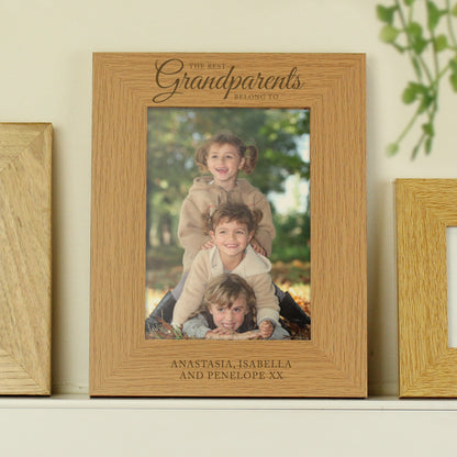 Personalised 'The Best Grandparents' 5x7 Oak Finish Photo Frame - MK&JD Gifts