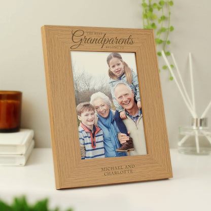Personalised 'The Best Grandparents' 5x7 Oak Finish Photo Frame - MK&JD Gifts