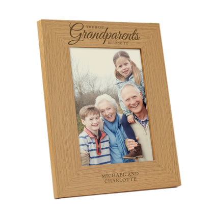 Personalised 'The Best Grandparents' 5x7 Oak Finish Photo Frame - MK&JD Gifts