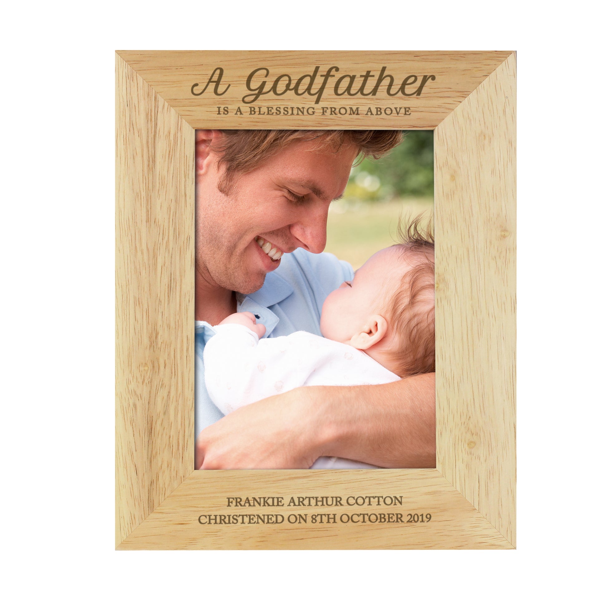 Personalised Godfather 5x7 Oak Finish Photo Frame - MK&JD Gifts