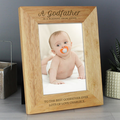 Personalised Godfather 5x7 Oak Finish Photo Frame - MK&JD Gifts