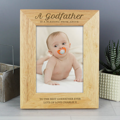 Personalised Godfather 5x7 Oak Finish Photo Frame - MK&JD Gifts