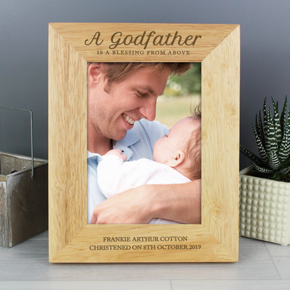 Personalised Godfather 5x7 Oak Finish Photo Frame - MK&JD Gifts