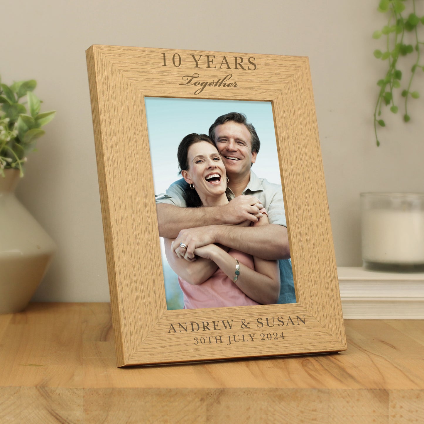 Personalised Anniversary 5x7 Oak Finish Photo Frame - MK&JD Gifts