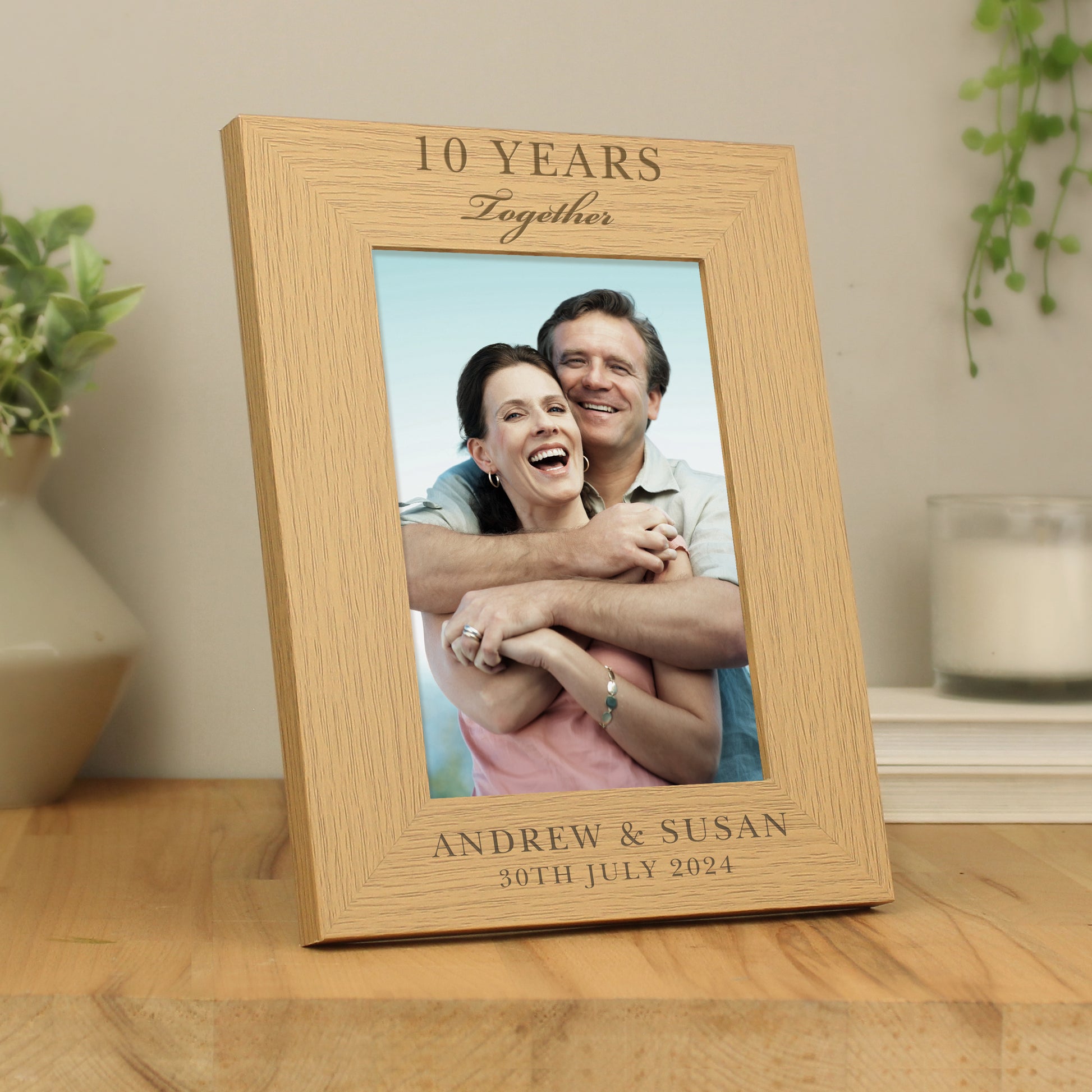 Personalised Anniversary 5x7 Oak Finish Photo Frame - MK&JD Gifts