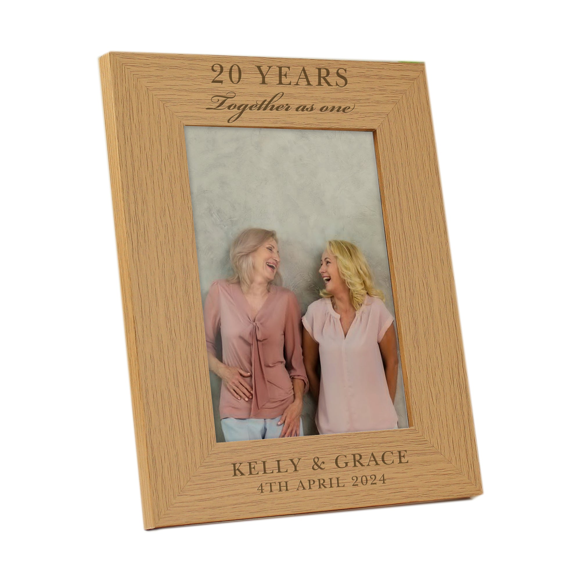 Personalised Anniversary 5x7 Oak Finish Photo Frame - MK&JD Gifts