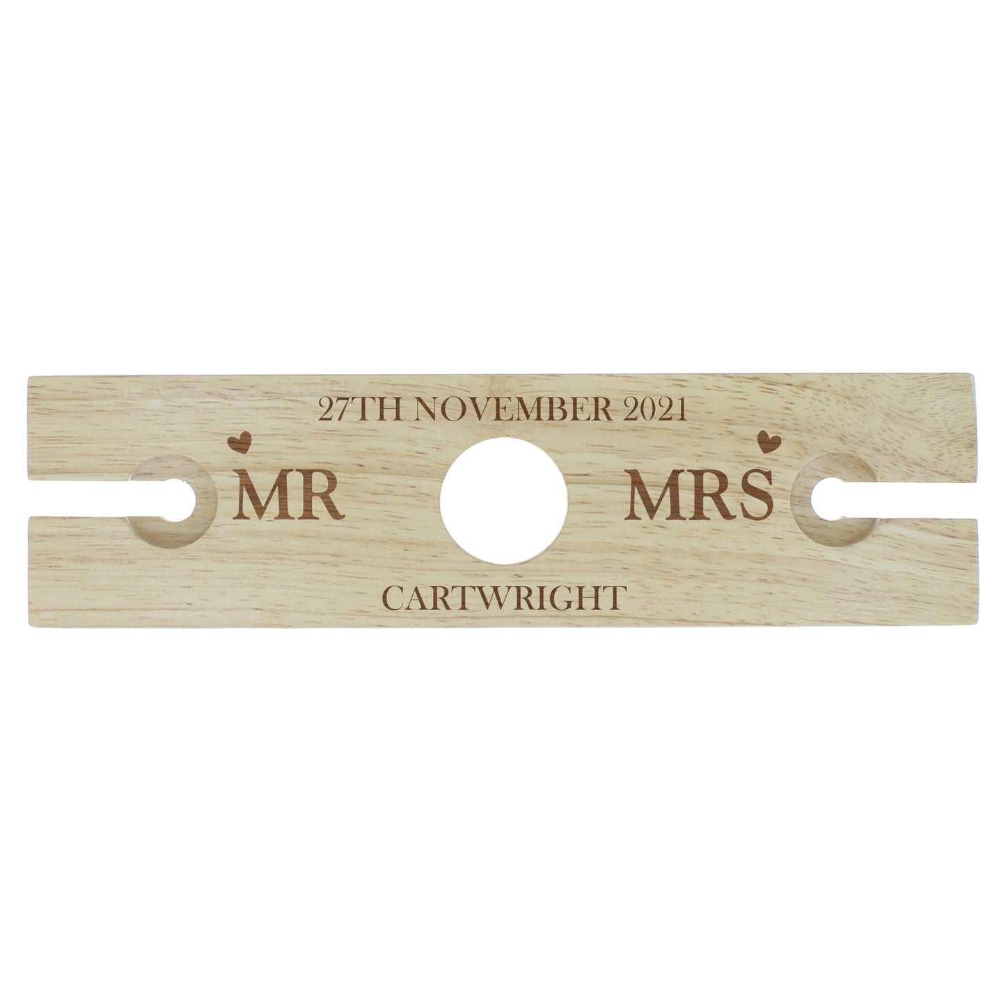 Personalised Married Couple Wine Glass & Bottle Holder - MK&JD Gifts