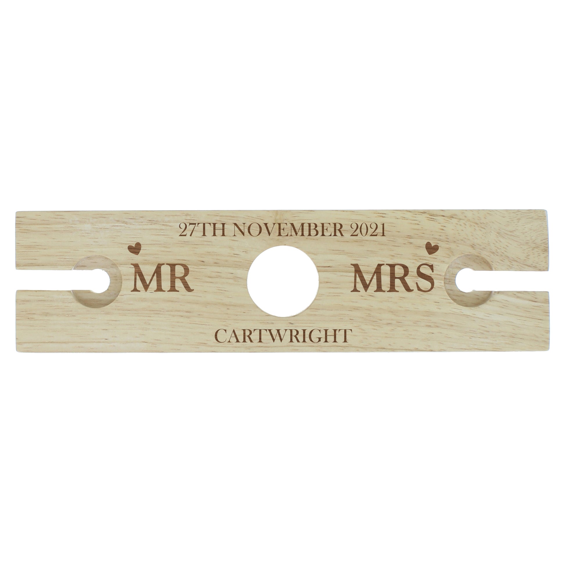 Personalised Married Couple Wine Glass & Bottle Holder - MK&JD Gifts