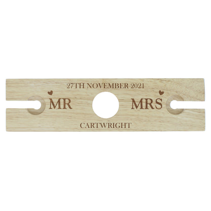 Personalised Married Couple Wine Glass & Bottle Holder - MK&JD Gifts
