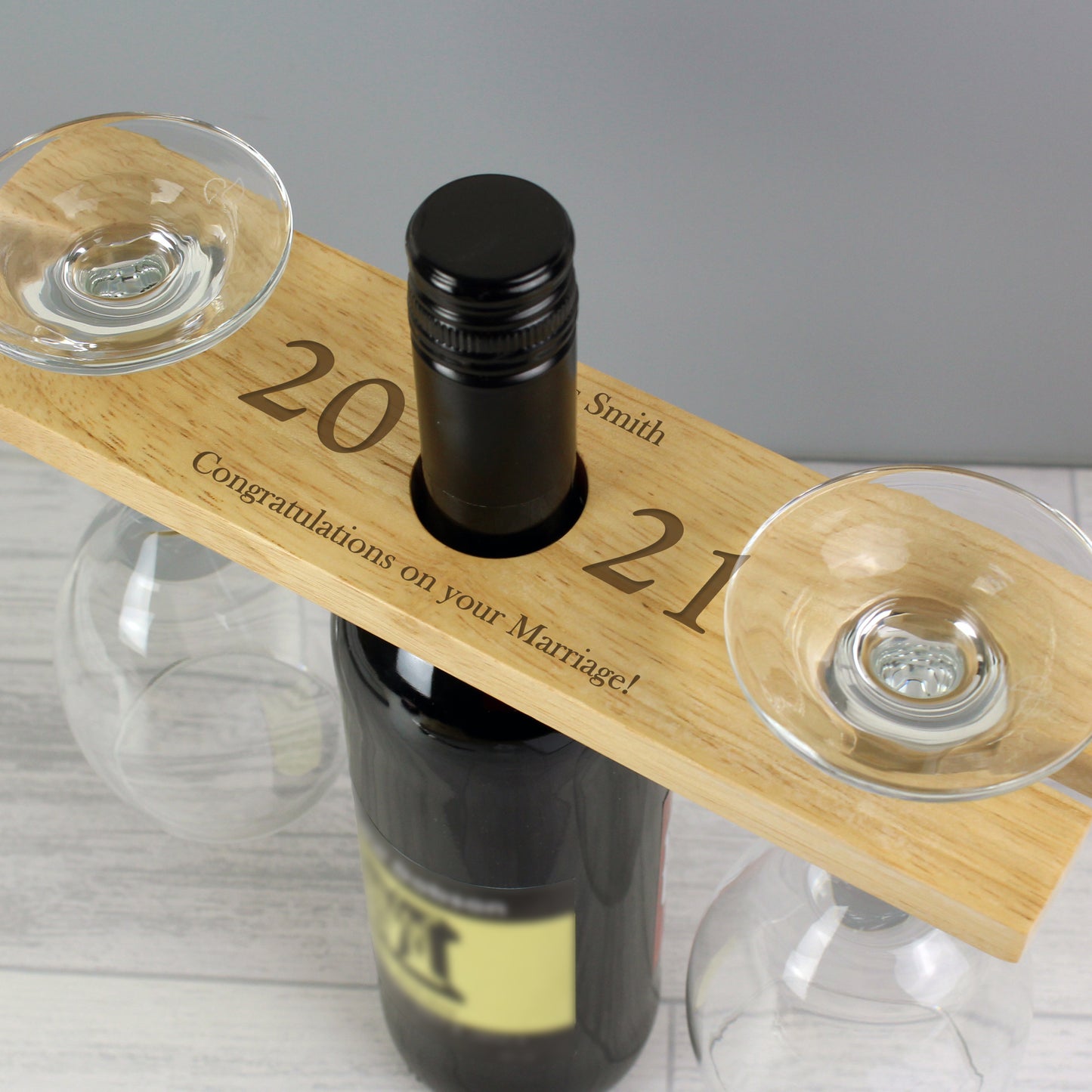 Personalised 'Year' Wine Glass & Bottle Holder - MK&JD Gifts