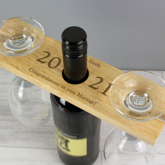 Personalised 'Year' Wine Glass & Bottle Holder - MK&JD Gifts