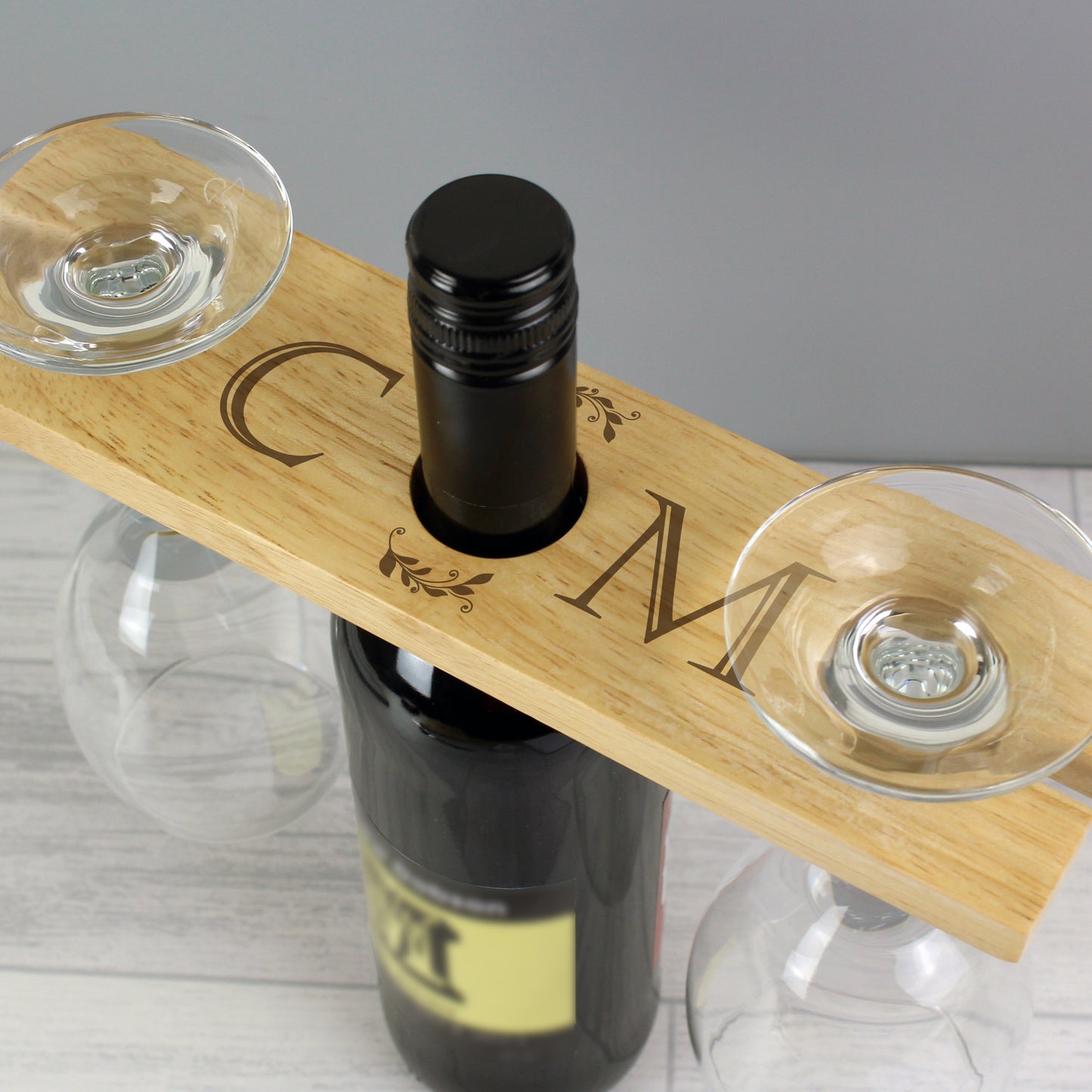 Personalised 'Initials' Wine Glass & Bottle Holder - MK&JD Gifts