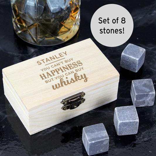Personalised Happiness Whisky Stones - MK&JD Gifts