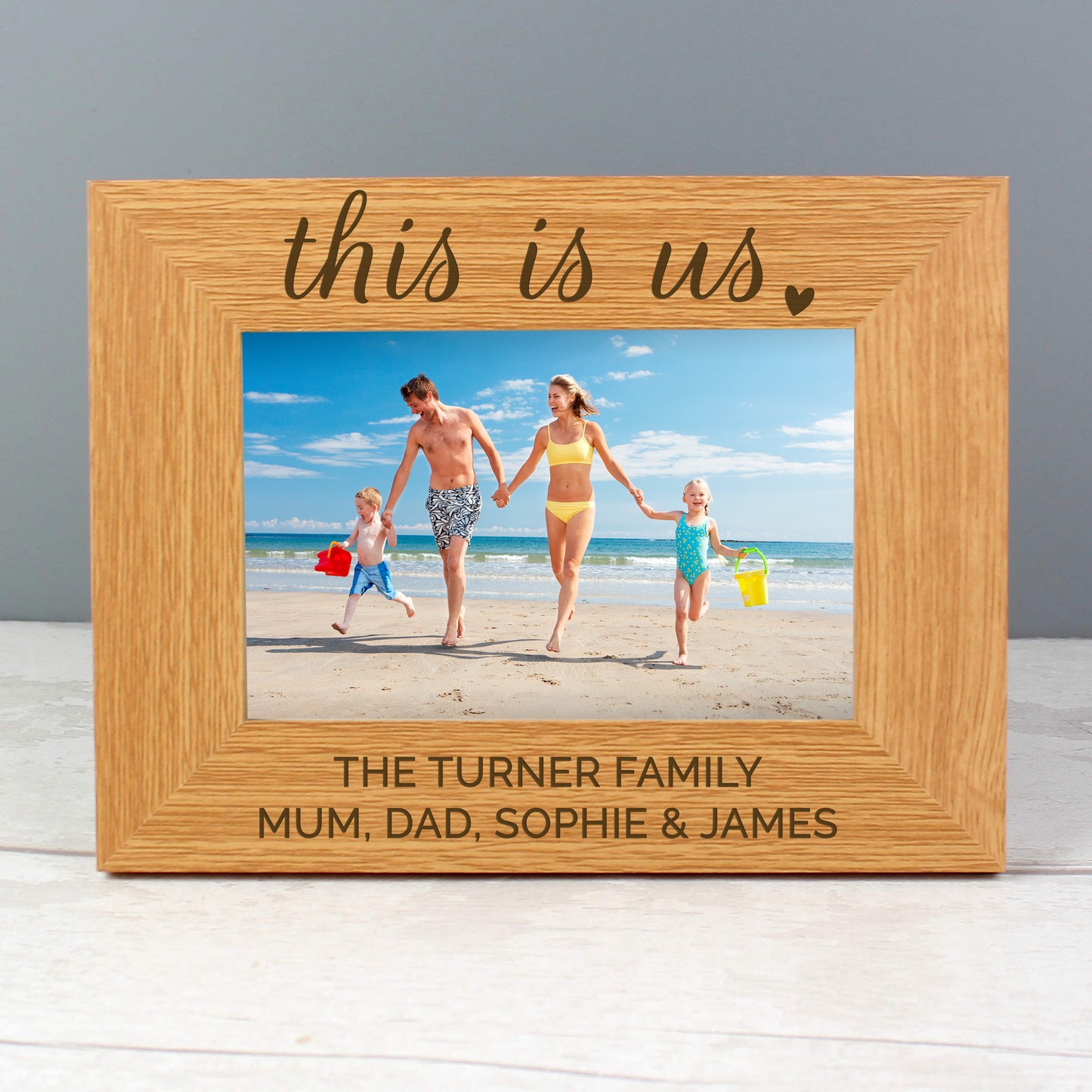 Personalised 'This Is Us' 6x4 Landscape Wooden Photo Frame - MK&JD Gifts