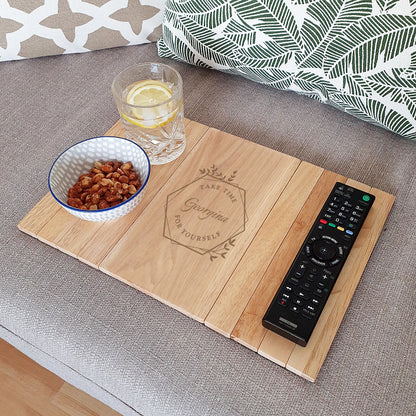 Personalised Take Time For Yourself Wooden Sofa Tray - MK&JD Gifts