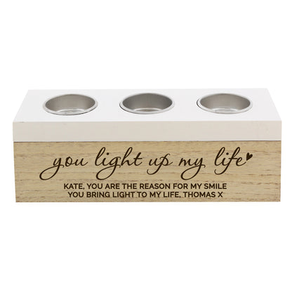 Personalised You Light Up My Life Triple Tea Light Box - MK&JD Gifts