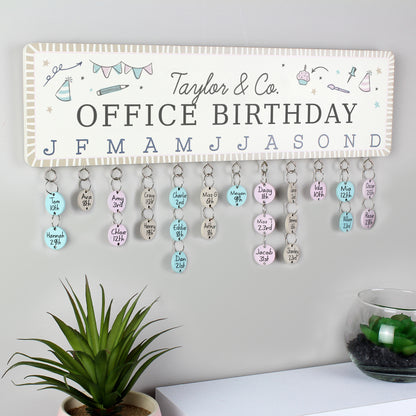 Personalised Classroom Office Birthday Planner Plaque with Customisable Discs - MK&JD Gifts