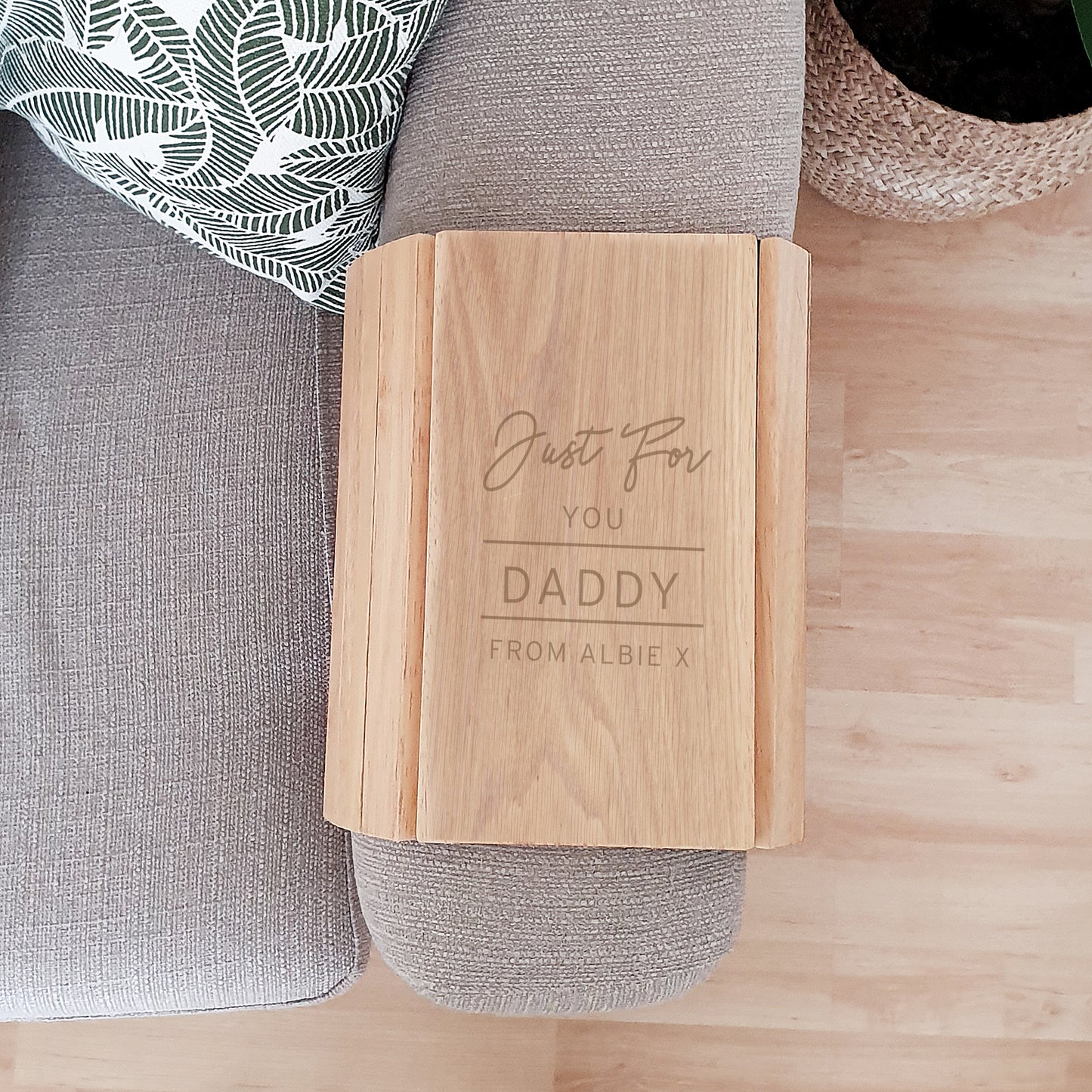Personalised Classic Wooden Sofa Tray - MK&JD Gifts