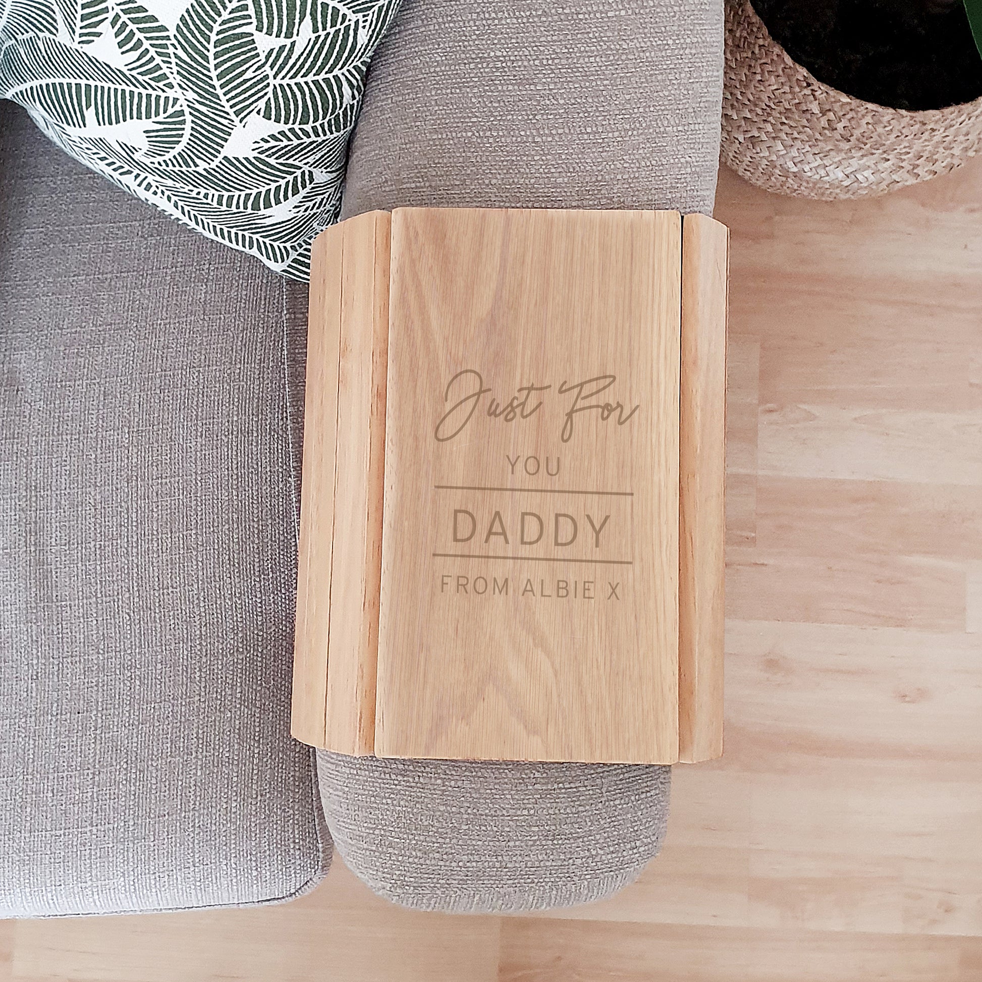 Personalised Classic Wooden Sofa Tray - MK&JD Gifts