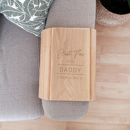 Personalised Classic Wooden Sofa Tray - MK&JD Gifts