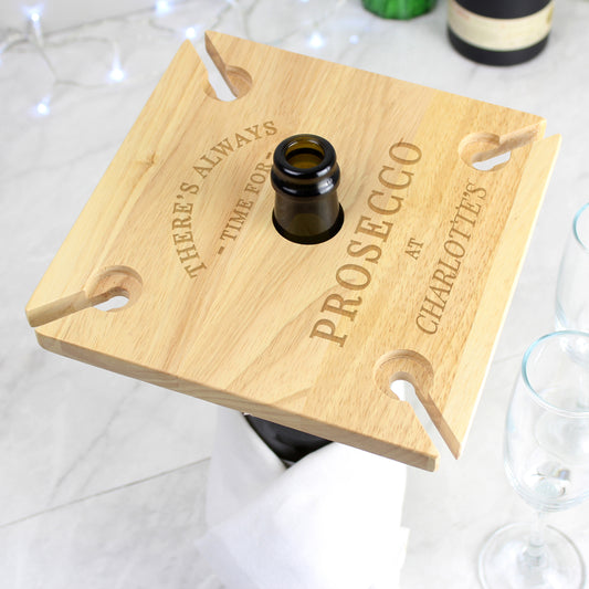 Personalised Prosecco Four Prosecco flute Holder & Bottle Holder - MK&JD Gifts