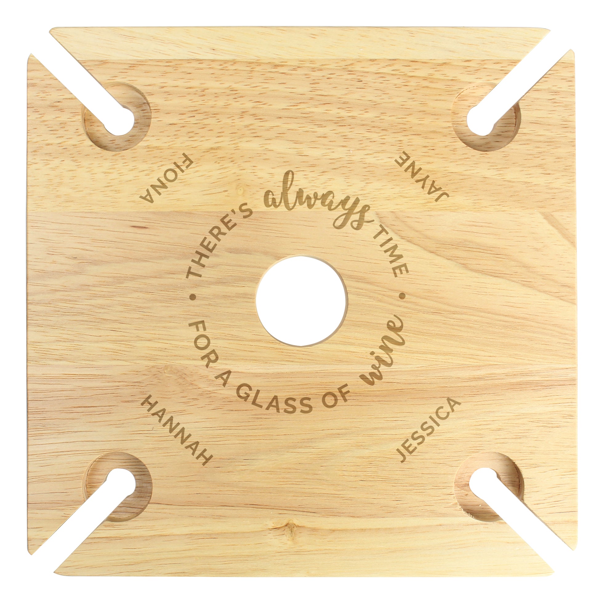 Personalised ...Time For a Glass of Wine Four Wine Glass Holder & Bottle Holder - MK&JD Gifts
