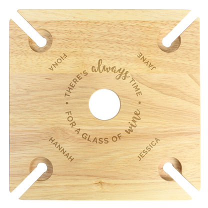 Personalised ...Time For a Glass of Wine Four Wine Glass Holder & Bottle Holder - MK&JD Gifts