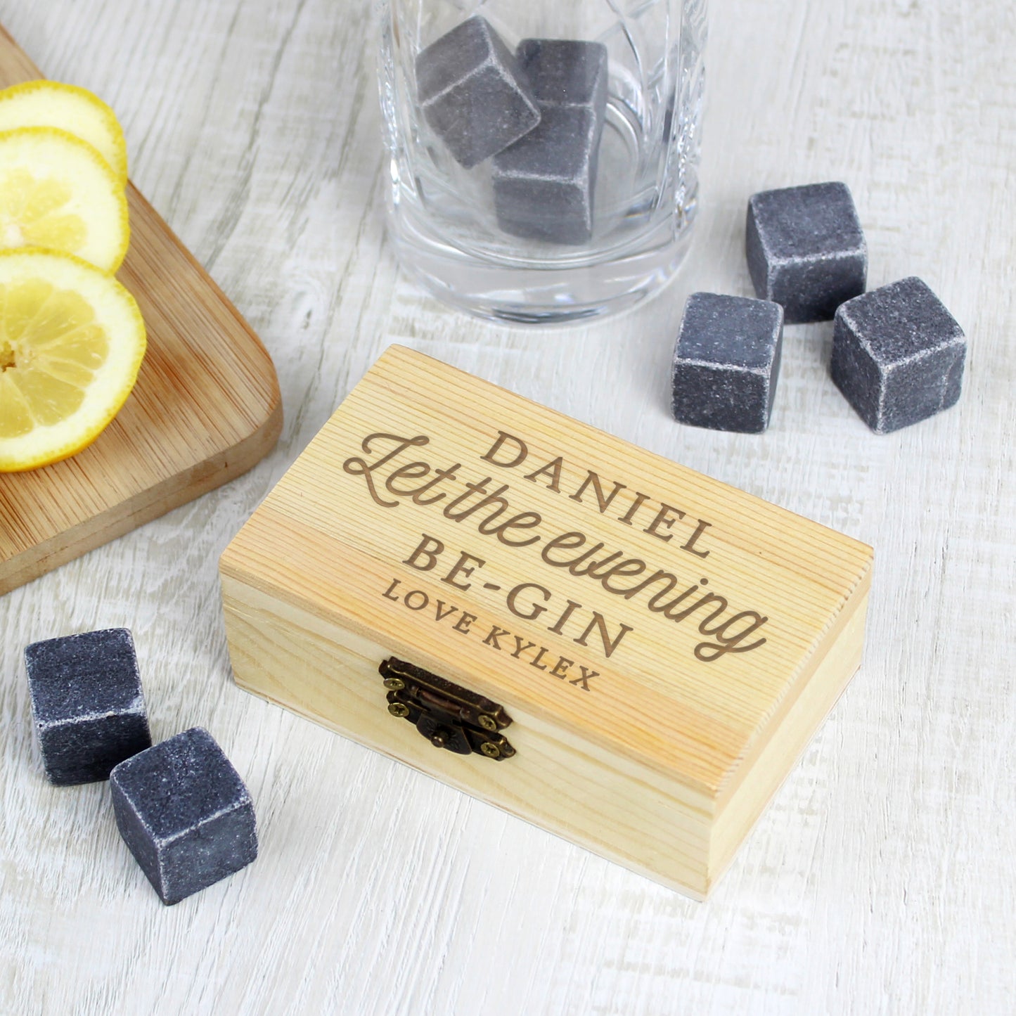 Personalised Let The Evening Be-Gin Cooling Stones - MK&JD Gifts