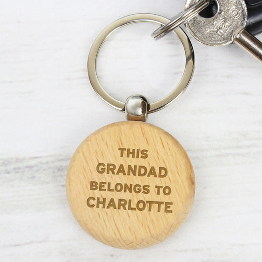 Personalised This...Belongs To Wooden Keyring - MK&JD Gifts