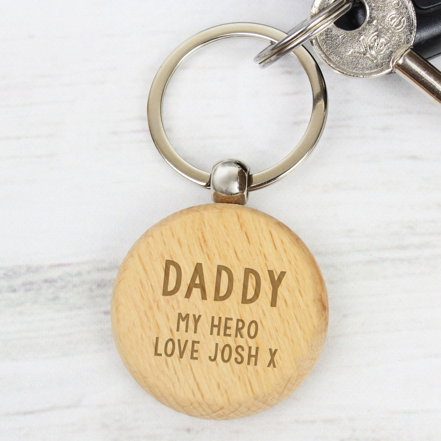 Personalised Free Text Wooden Keyring - MK&JD Gifts