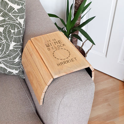 Personalised Its Wine O'Clock Wooden Sofa Tray - MK&JD Gifts