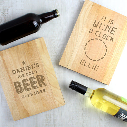 Personalised Its Wine O'Clock Wooden Sofa Tray - MK&JD Gifts