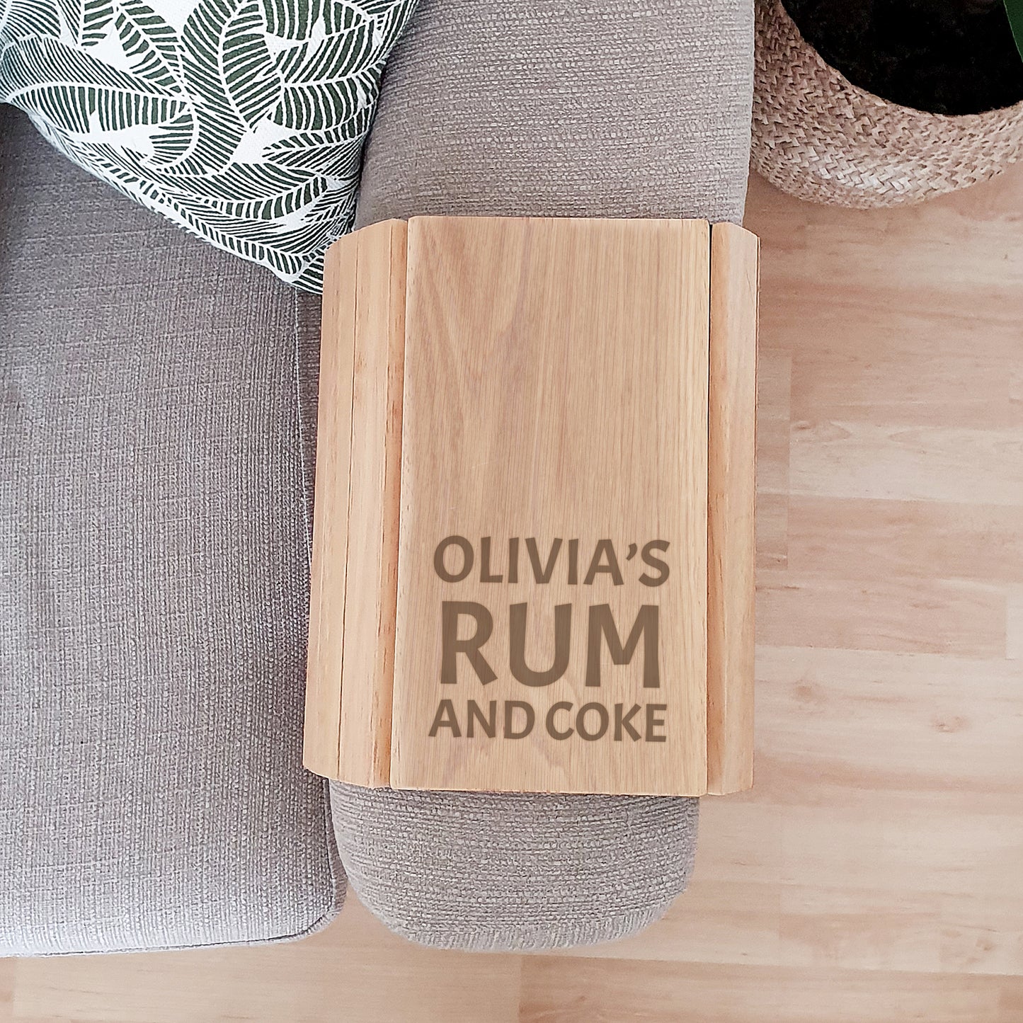 Personalised Large Free Text Wooden Sofa Tray - MK&JD Gifts