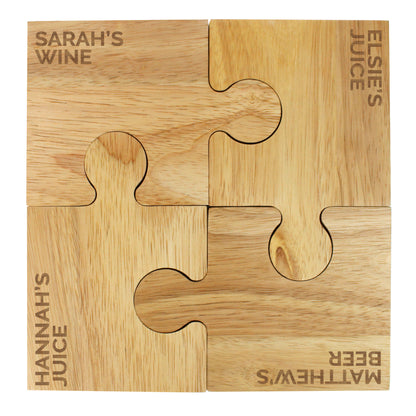 Personalised Free Text Jigsaw Coasters - MK&JD Gifts