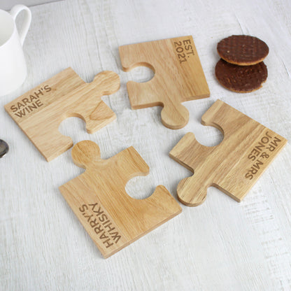 Personalised Free Text Jigsaw Coasters - MK&JD Gifts