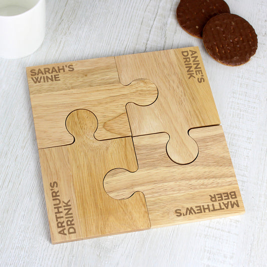 Personalised Free Text Jigsaw Coasters - MK&JD Gifts