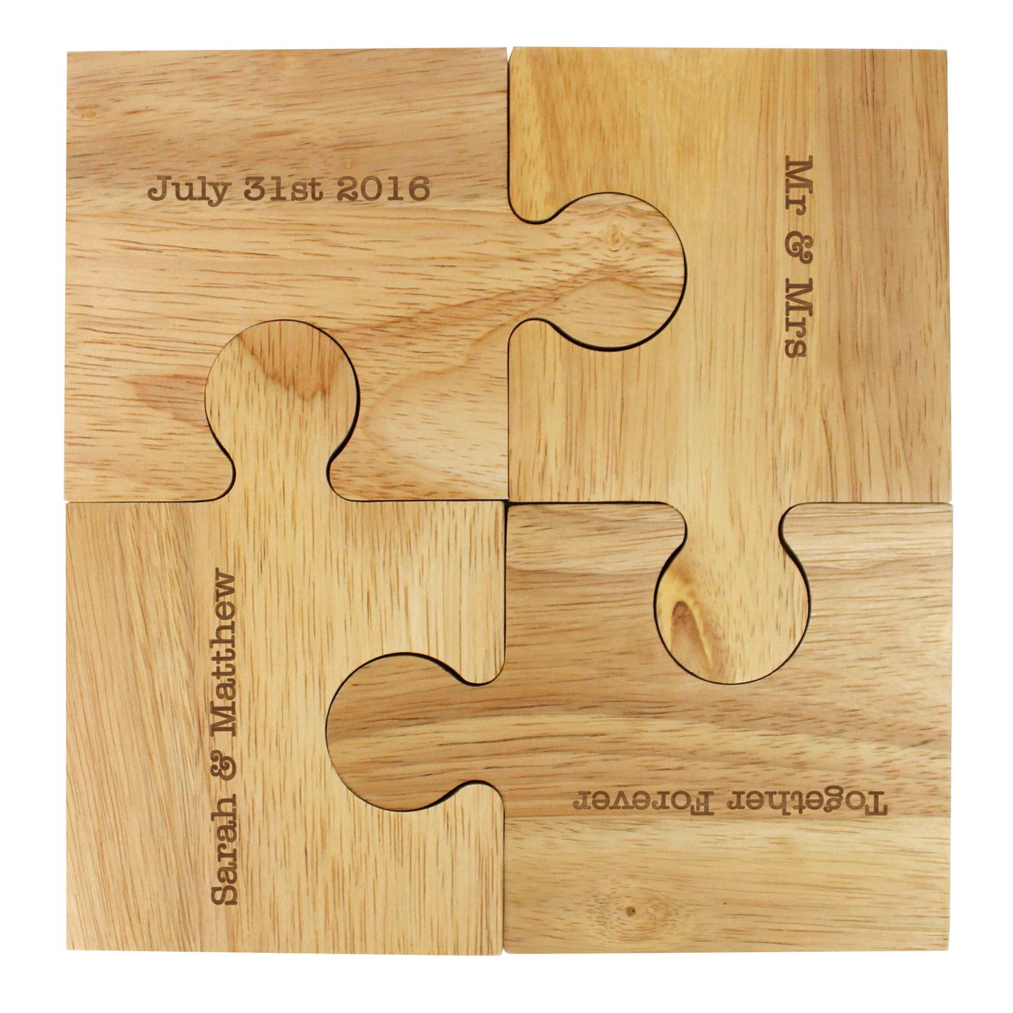 Personalised Message Jigsaw Coasters - MK&JD Gifts