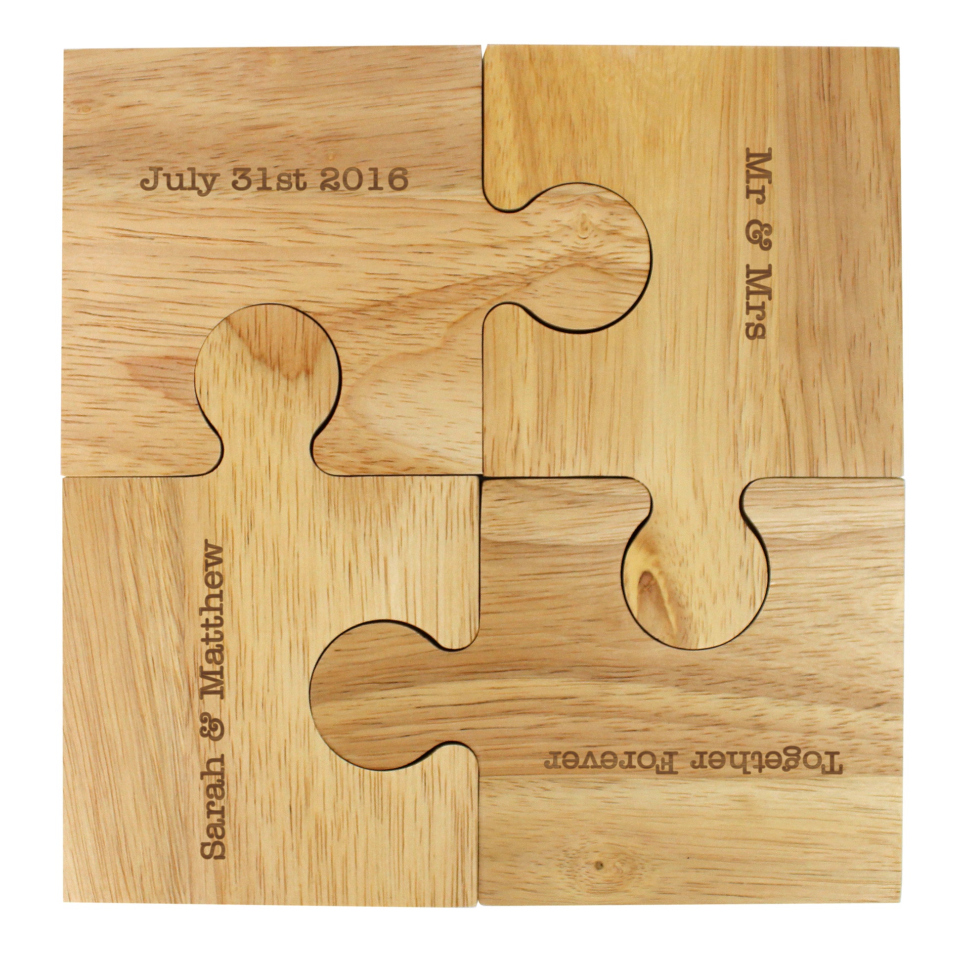 Personalised Message Jigsaw Coasters - MK&JD Gifts