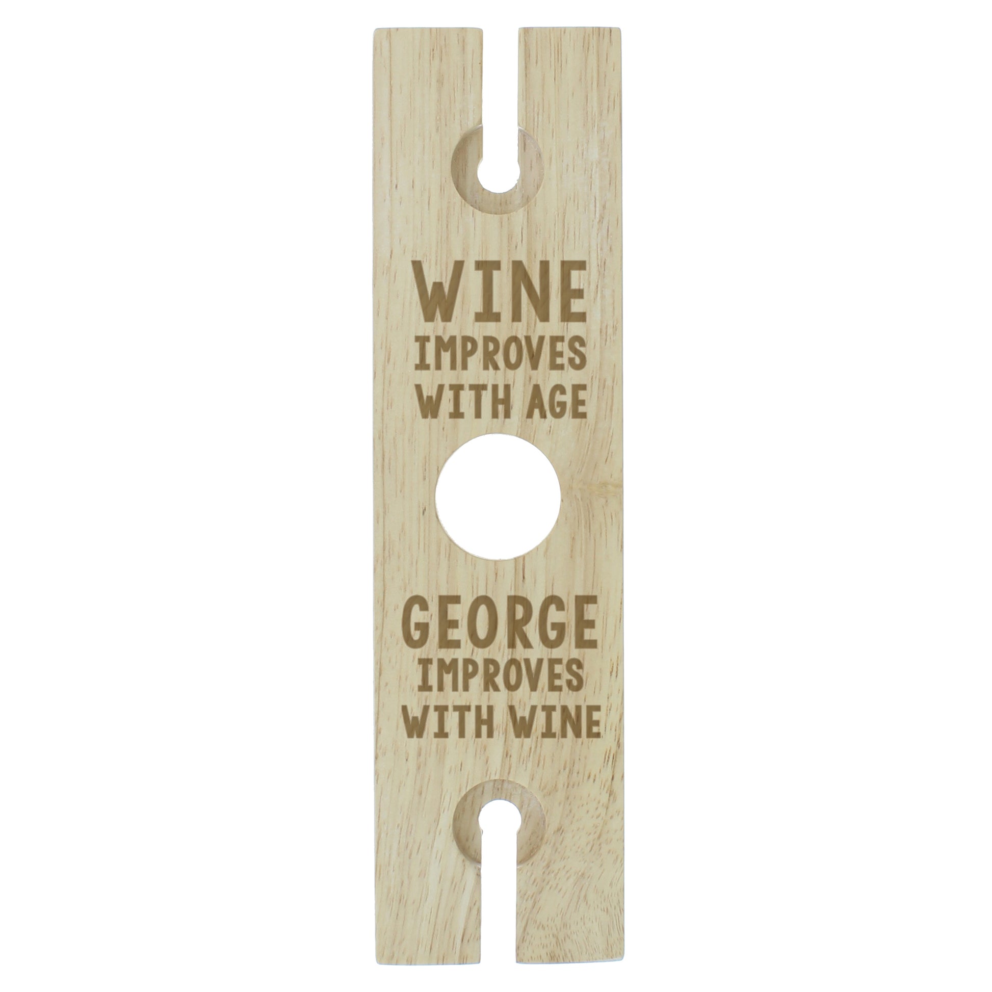 Personalised 'Improves With Wine' Wine Glass & Bottle Holder - MK&JD Gifts
