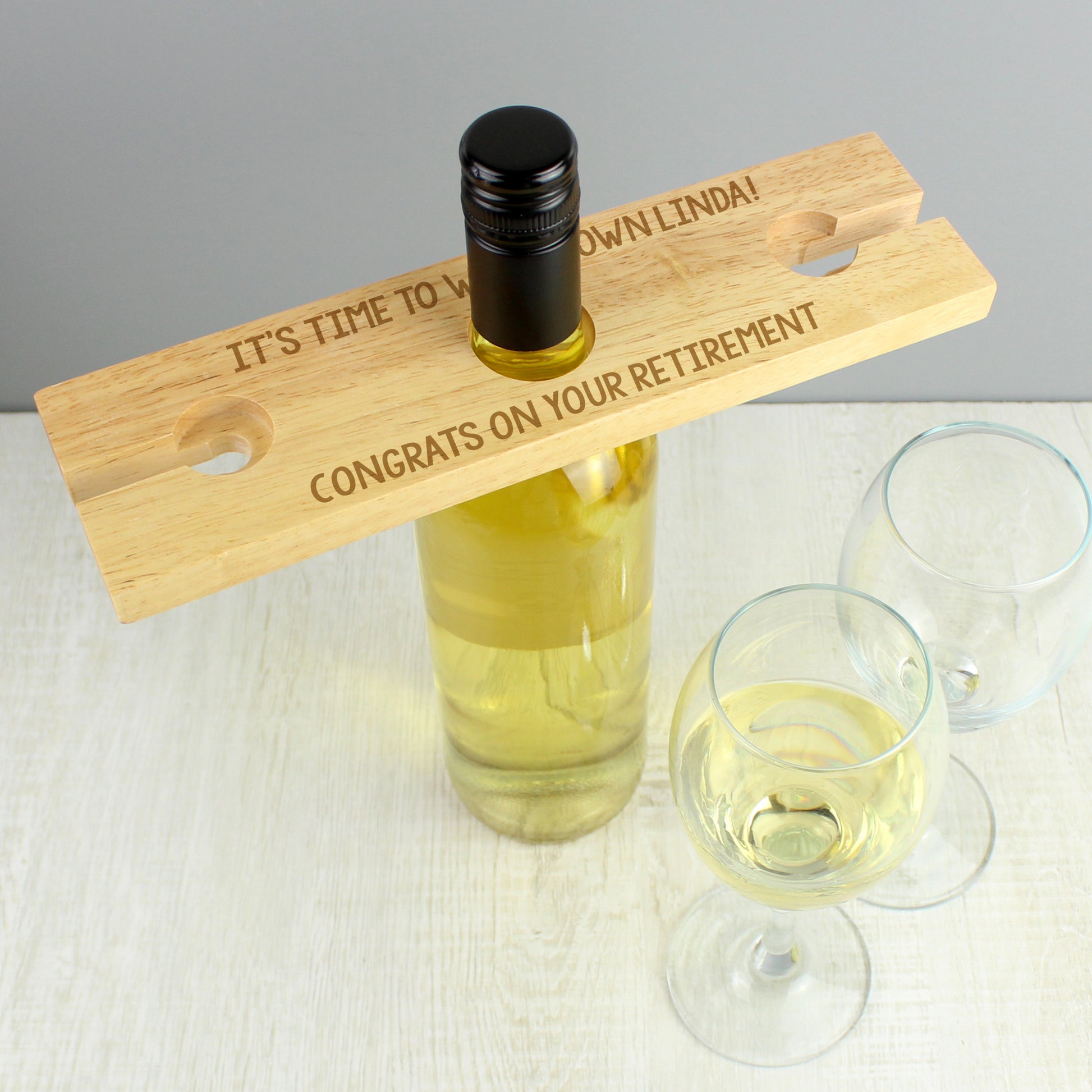 Personalised Free Text Wine Glass & Bottle Holder - MK&JD Gifts