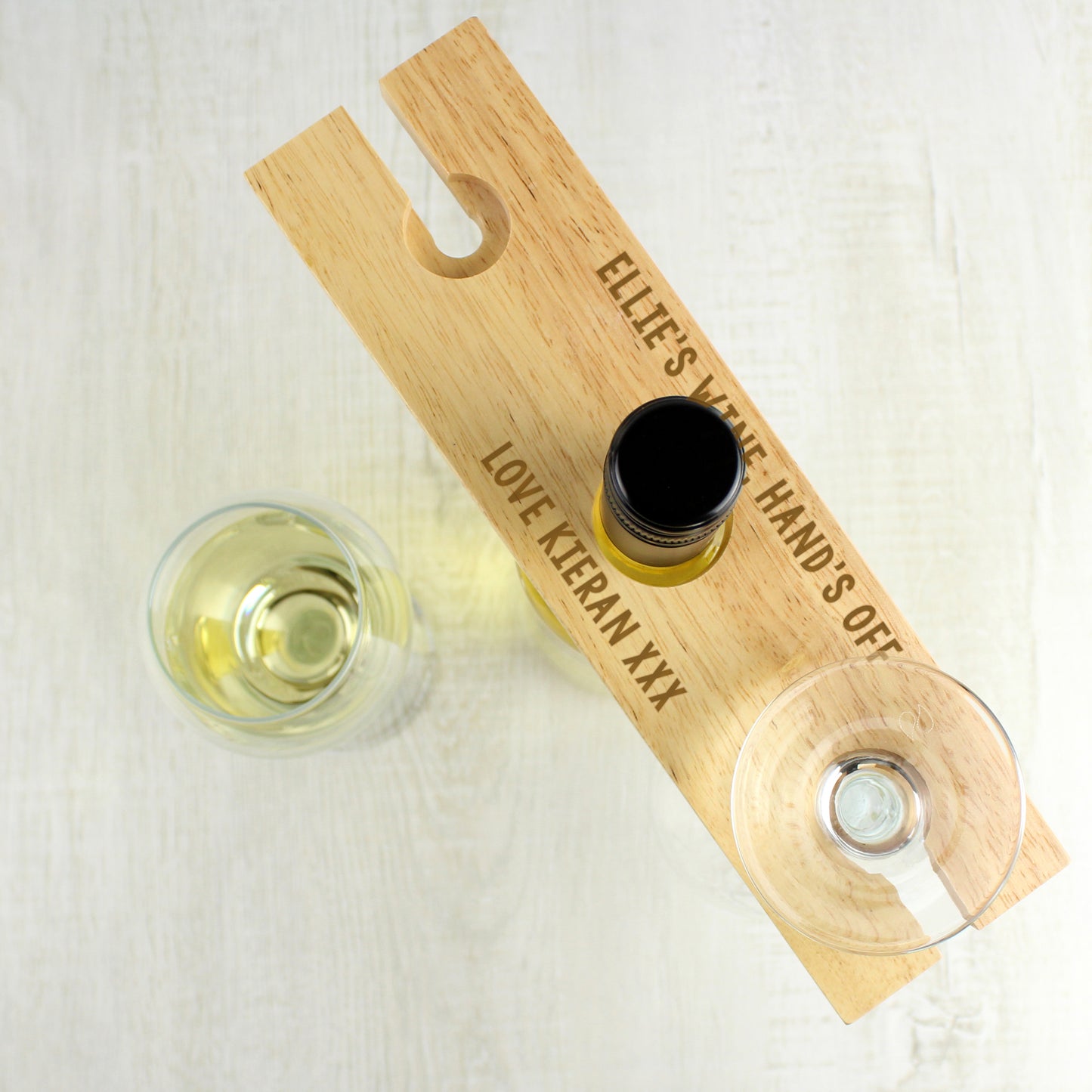 Personalised Free Text Wine Glass & Bottle Holder - MK&JD Gifts