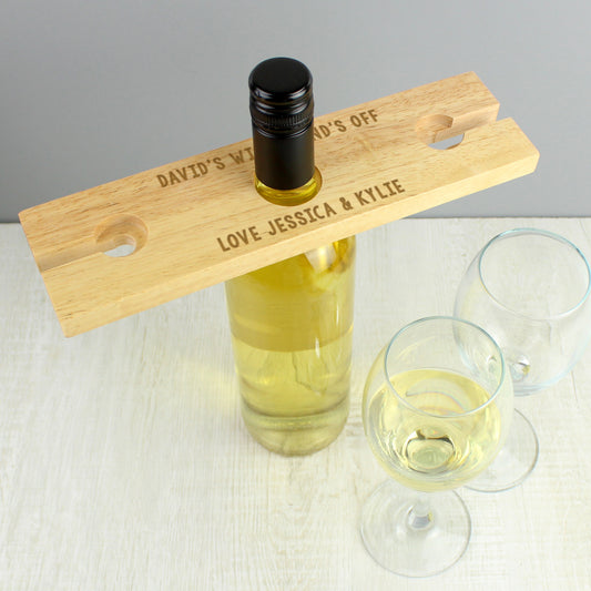 Personalised Free Text Wine Glass & Bottle Holder - MK&JD Gifts