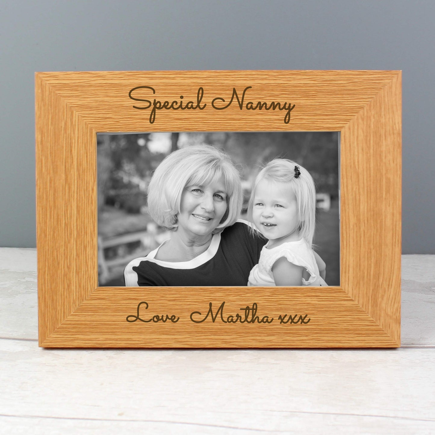 Personalised Free Text 6x4 Wooden Photo Frame - MK&JD Gifts